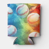 Rafraîchisseur Pour Canette Baseballs avec fond multicolore (Devant)