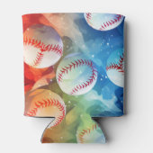 Rafraîchisseur Pour Canette Baseballs avec fond multicolore (Dos)