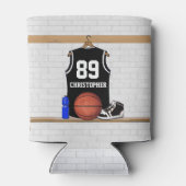 Rafraîchisseur Pour Canette Basket-ball noir et blanc du Jersey (Dos)