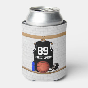Rafraîchisseur Pour Canette Basket-ball noir et blanc personnalisé Jersey