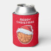 Rafraîchisseur Pour Canette Basket Ball Red Santa Hat Joyeux Noël (Can devant)