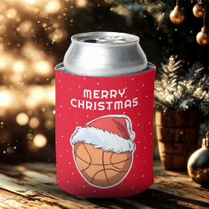 Rafraîchisseur Pour Canette Basket Ball Red Santa Hat Joyeux Noël
