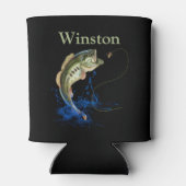 Rafraîchisseur Pour Canette Basse Poisson Frappe Pêche leurre Prénom (Dos)