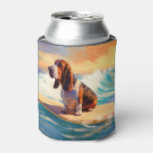 Rafraîchisseur Pour Canette Basset Hound Beach Surf Peinture (Can devant)