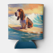 Rafraîchisseur Pour Canette Basset Hound Beach Surf Peinture (Devant)
