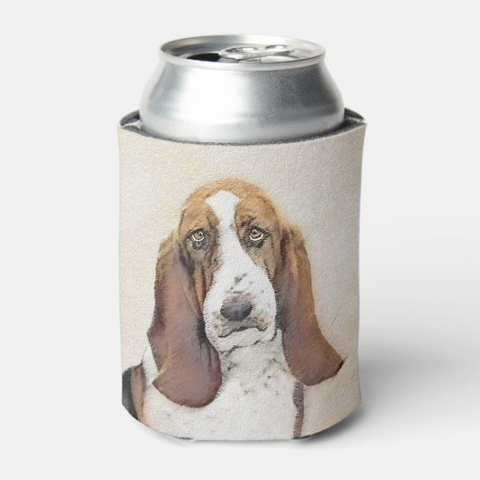 Rafraîchisseur Pour Canette Basset Hound Peinture - Cute Original Chien Art (Can devant)