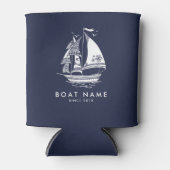 Rafraîchisseur Pour Canette Bateau à vent marin bleu et blanc (Devant)