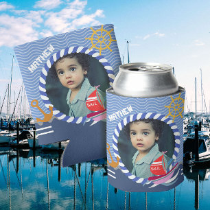 Rafraîchisseur Pour Canette Bateau Amusant Photo Bleu Refroidisseur de Canet