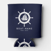 Rafraîchisseur Pour Canette Bateau bleu et blanc de la Marine (Devant)