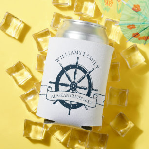 Rafraîchisseur Pour Canette Bateau de croisière familiale Vintage Roue nautiqu