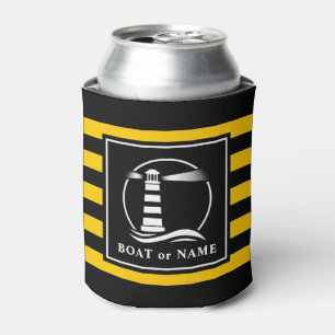 Rafraîchisseur Pour Canette Bateau ou nom de phare classique Jaune coupé