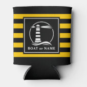 Rafraîchisseur Pour Canette Bateau phare classique ou nom Jaune rayé (Devant)