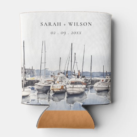 Rafraîchisseur Pour Canette Bateaux côtiers en boue à Harbour Mariage (Dos)