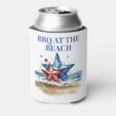 Rafraîchisseur Pour Canette BBQ bleu rouge blanc à la plage (Can Dos)