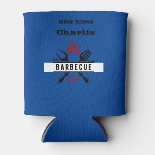 Rafraîchisseur Pour Canette BBQ KING Texte modifiable (Devant)