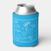 Rafraîchisseur Pour Canette Beach Bachelorette Can Cooler - Retro Beach Design (Can devant)