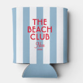 Rafraîchisseur Pour Canette Beach Club French Red Blue Cabana Stripe (Dos)