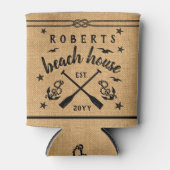 Rafraîchisseur Pour Canette Beach House Paddles Ancres Custom Rustic Burlap (Devant)