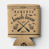 Rafraîchisseur Pour Canette Beach House Paddles Ancres Custom Rustic Burlap (Dos)
