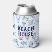 Rafraîchisseur Pour Canette Beach Vibe Pastel couleurs motif d'animaux de mer (Can devant)