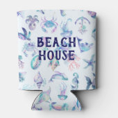 Rafraîchisseur Pour Canette Beach Vibe Pastel couleurs motif d'animaux de mer (Dos)