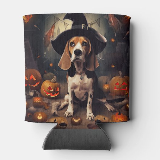 Rafraîchisseur Pour Canette Beagle Citrouille Halloween effroi (Dos)