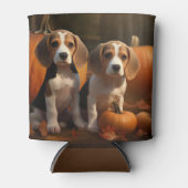 Rafraîchisseur Pour Canette Beagle Puppy Automne Citrouille de plaisir (Devant)