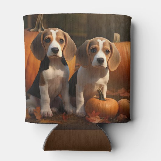 Rafraîchisseur Pour Canette Beagle Puppy Automne Citrouille de plaisir (Dos)