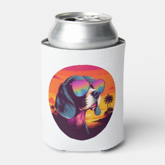 Rafraîchisseur Pour Canette Beagle Sunset Arrière - plan Chemise, maman Beagle (Can devant)