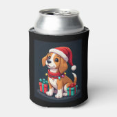 Rafraîchisseur Pour Canette Beagle Xmas Éclairage Père Noël Beagle Chien Noël  (Can devant)