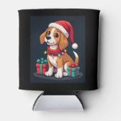 Rafraîchisseur Pour Canette Beagle Xmas Éclairage Père Noël Beagle Chien Noël  (Devant)