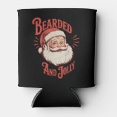 Rafraîchisseur Pour Canette Bearded and Jolly Christmas Beard Funny Retro  (Devant)
