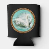 Rafraîchisseur Pour Canette Beau cygne blanc dans une eau bleu turquoise (Dos)