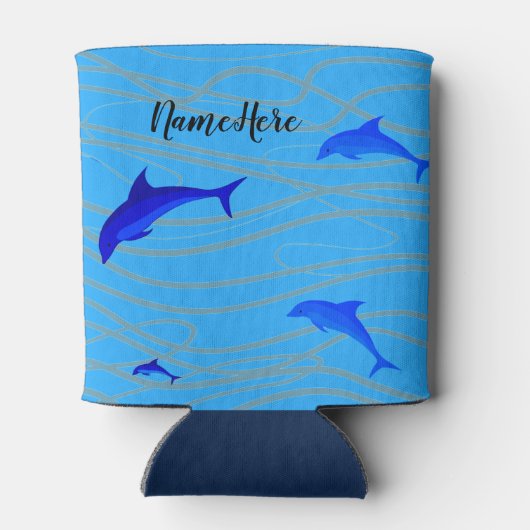 Rafraîchisseur Pour Canette Beau dauphins nageant. (Dos)