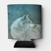 Rafraîchisseur Pour Canette Beau loup gris dans une forêt foncée (Dos)