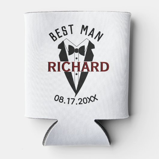 Rafraîchisseur Pour Canette Beau Tux Nom Best Man Mariage Cadeau (Devant)