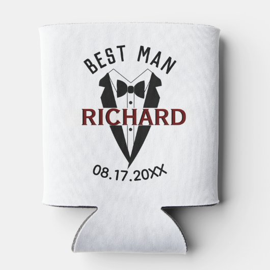 Rafraîchisseur Pour Canette Beau Tux Nom Best Man Mariage Cadeau (Dos)