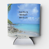 Rafraîchisseur Pour Canette Beautiful Turquoise Tropical Beach Wedding (Devant)