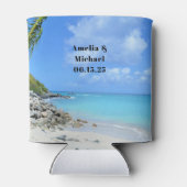 Rafraîchisseur Pour Canette Beautiful Turquoise Tropical Beach Wedding (Dos)