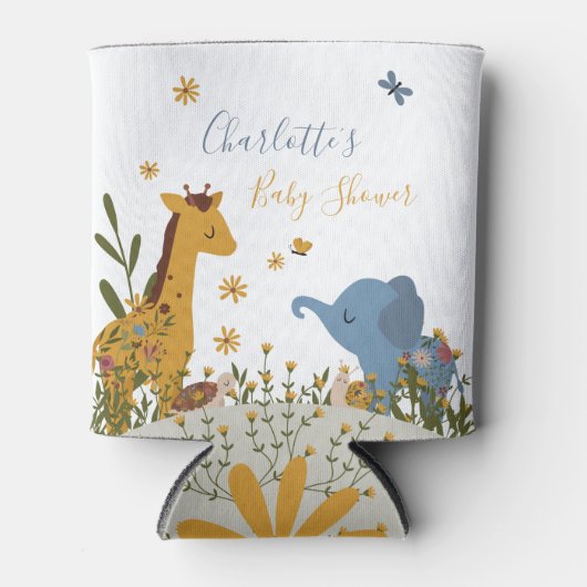 Rafraîchisseur Pour Canette Bébé mignon Animaux Baby shower Floral (Devant)