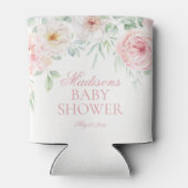 Rafraîchisseur Pour Canette Bébé rose floral en fleurs Baby shower Hydrangea (Dos)