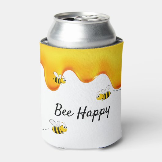 Rafraîchisseur Pour Canette Bee Happy bees miel gouttes (Can devant)