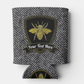 Rafraîchisseur Pour Canette Bee Herringbone Tweed Motif Votre texte (Dos)