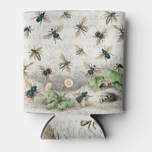 Rafraîchisseur Pour Canette Bee Honey Travailleur Queen Bees Antique (Devant)