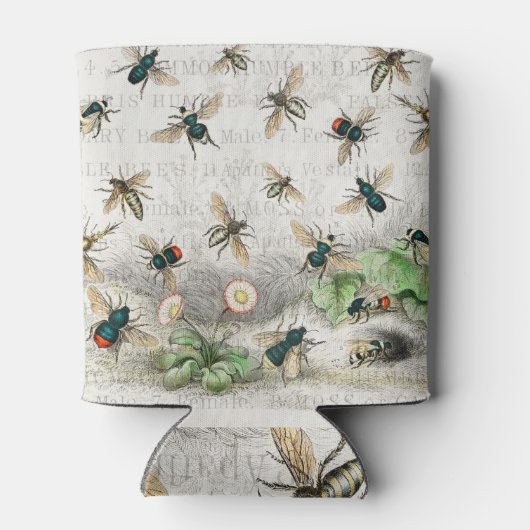 Rafraîchisseur Pour Canette Bee Honey Travailleur Queen Bees Antique (Dos)