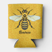 Rafraîchisseur Pour Canette Bee Honeypeb Nom personnalisé Honeybee Hive (Devant)