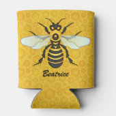 Rafraîchisseur Pour Canette Bee Honeypeb Nom personnalisé Honeybee Hive (Dos)