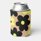 Rafraîchisseur Pour Canette Beige Jaune Floral Noir Élégant Floral (Can Dos)