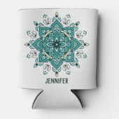 Rafraîchisseur Pour Canette Belle décoration de mandala turquoise (Devant)