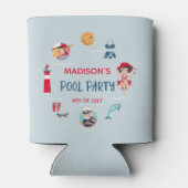 Rafraîchisseur Pour Canette Belle fête de piscine d'été (Dos)